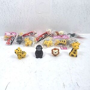 Lot of 14 Iwako Japanese 3D Puzzle Erasers Safari Tiger Gorilla Lion Giraffe NEW